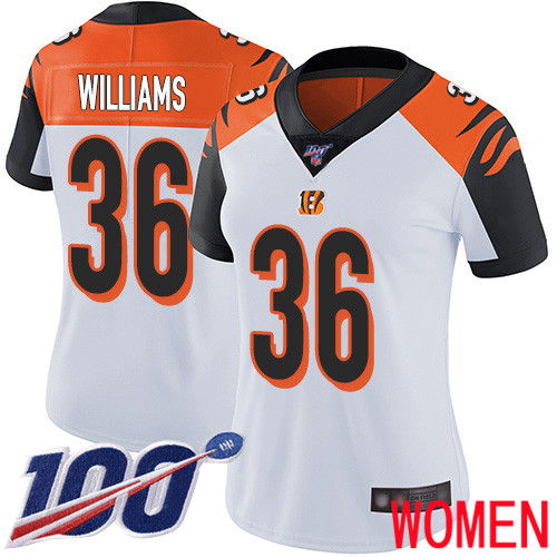 Cincinnati Bengals Limited White Women Shawn Williams Road Jersey NFL Footballl #36 100th Season Vapor Untouchable